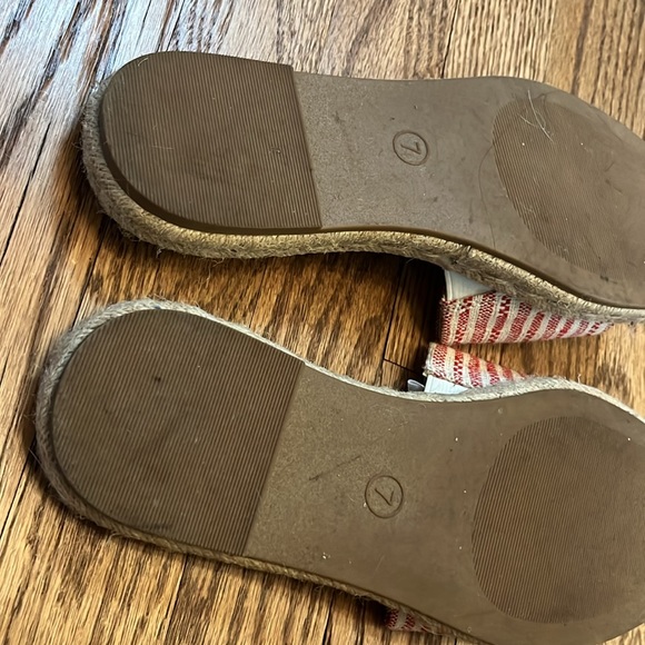 Like new! Worn for only about an hour! Espadrille. Red and cream stripe. - Picture 8 of 8